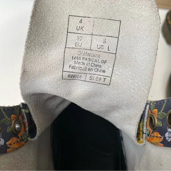 Dr. Martens 1460 Pascal Darcy Floral Print Navy Blue Leather Boho Boots UK 4 - Picture 14 of 17